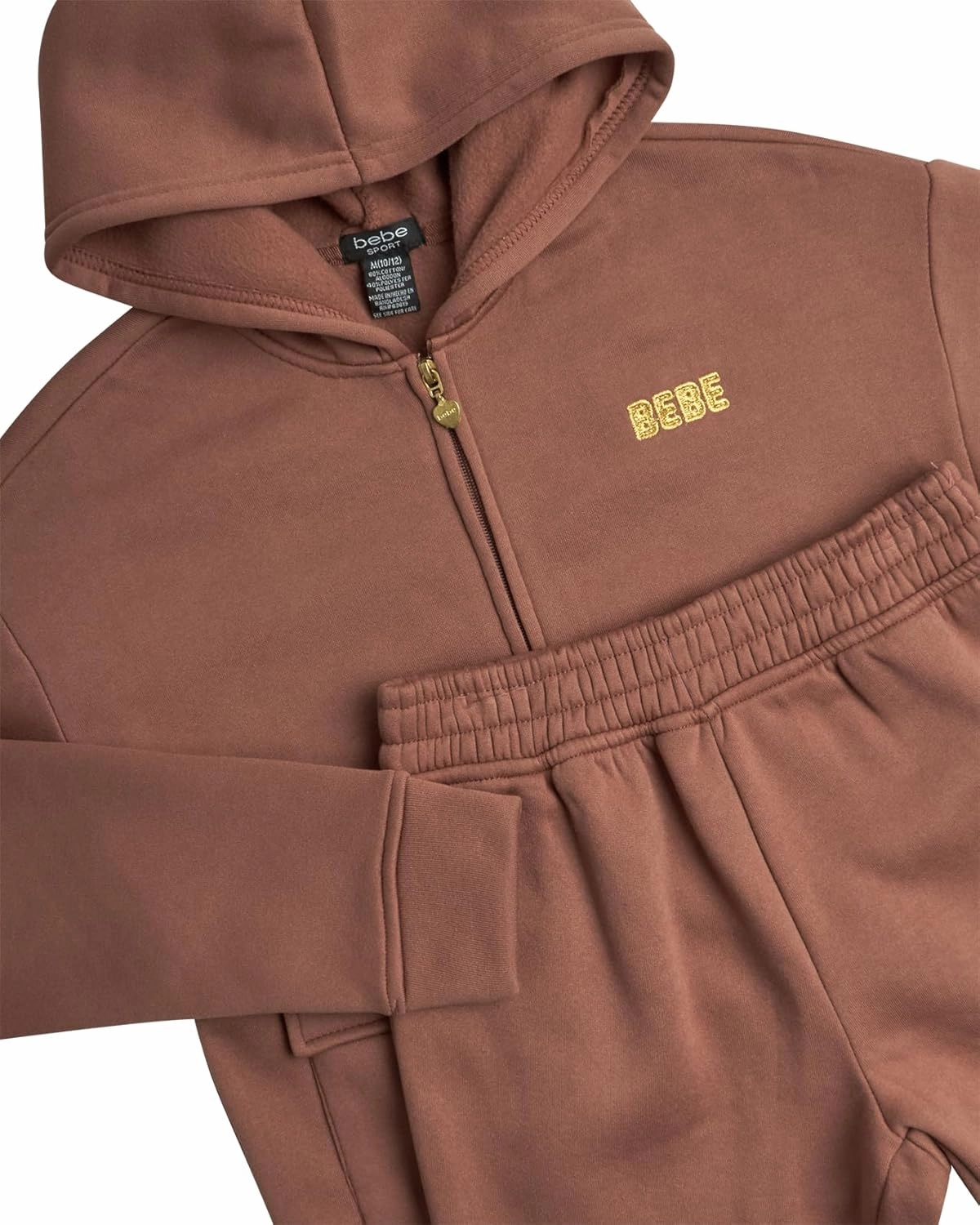 bebe Girls' Sweatsuit Set - 2 Piece Soft Fleece Full Zip Up Hoodie and Cargo Pants Set for Girls (7-12)