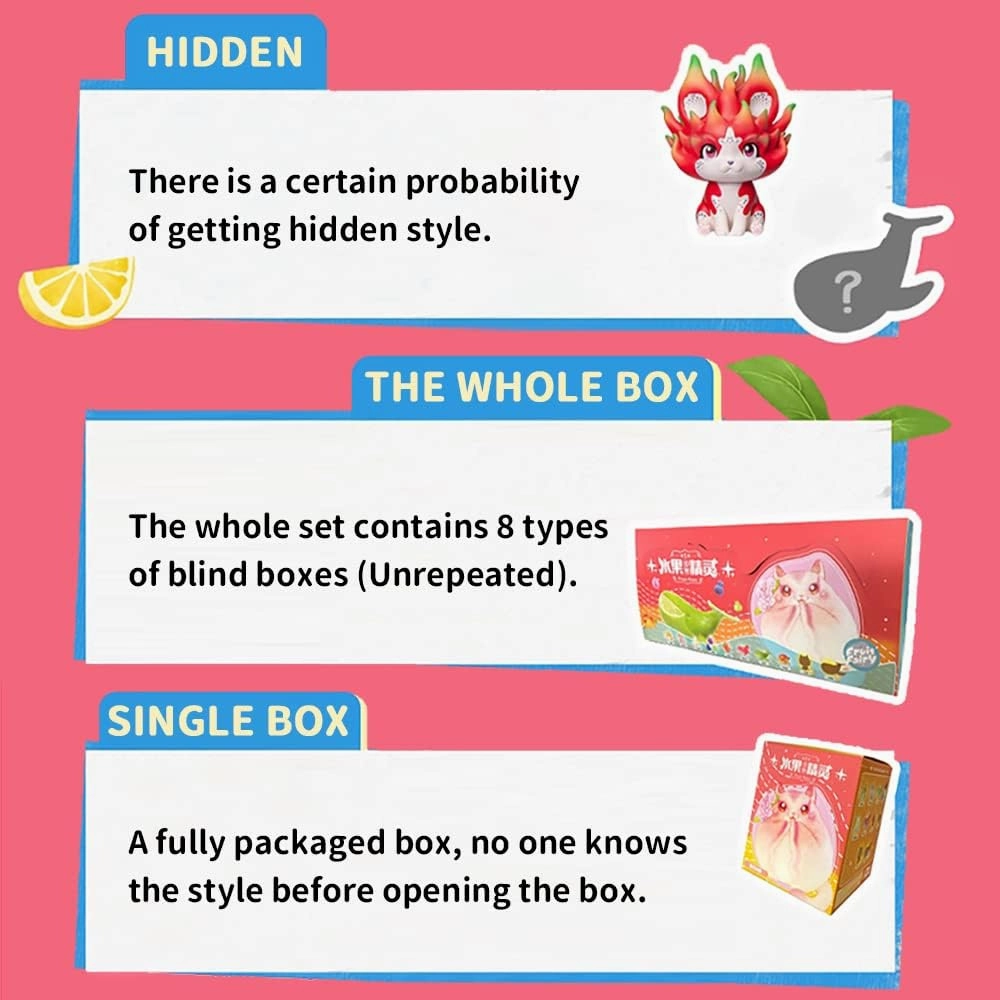 BEEMAI Fruit Fairy Series 3PCs (No Repeat) Random Designed Cute Figures Collectibles Birthday Gift