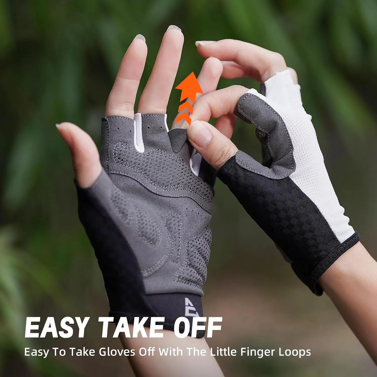 Bike Gloves for Men Women with Anti-Slip Shock-Absorbing Pad, Breathable Half-Finger Cycling Gloves