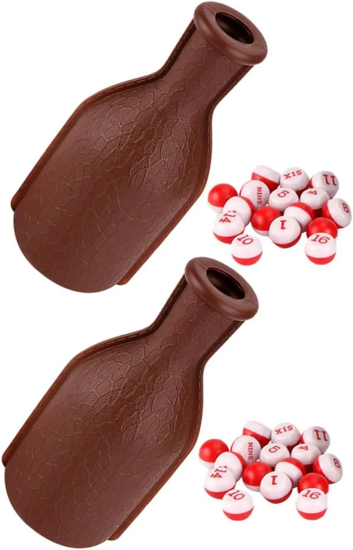 Billiard Shaker Bottle Set 2 Pcs Plastic Billiard Balls Dice Pool Bottle for Toy Props