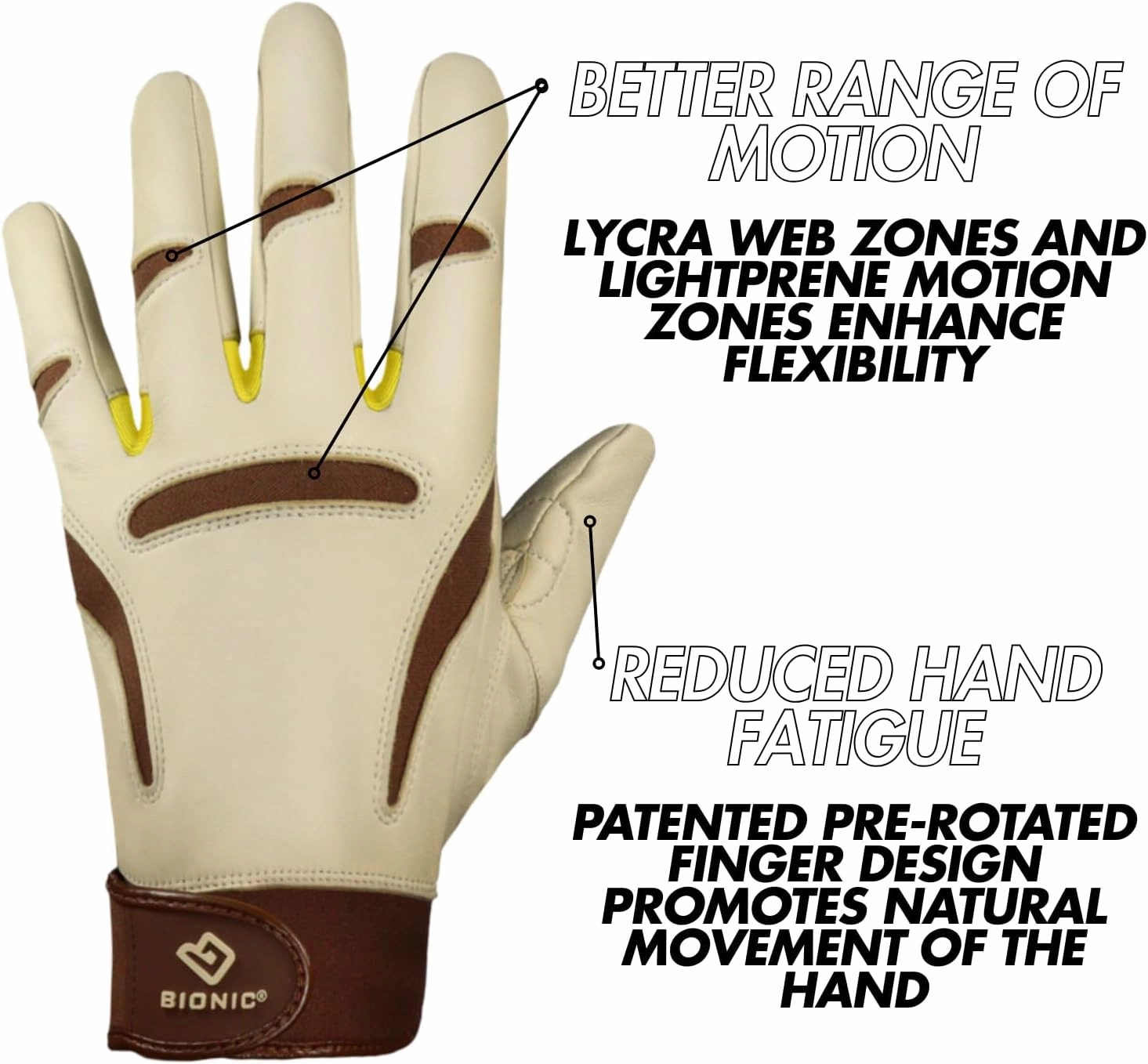 Bionic ClassicGrip Premium Leather Gardening Gloves (One Pair)