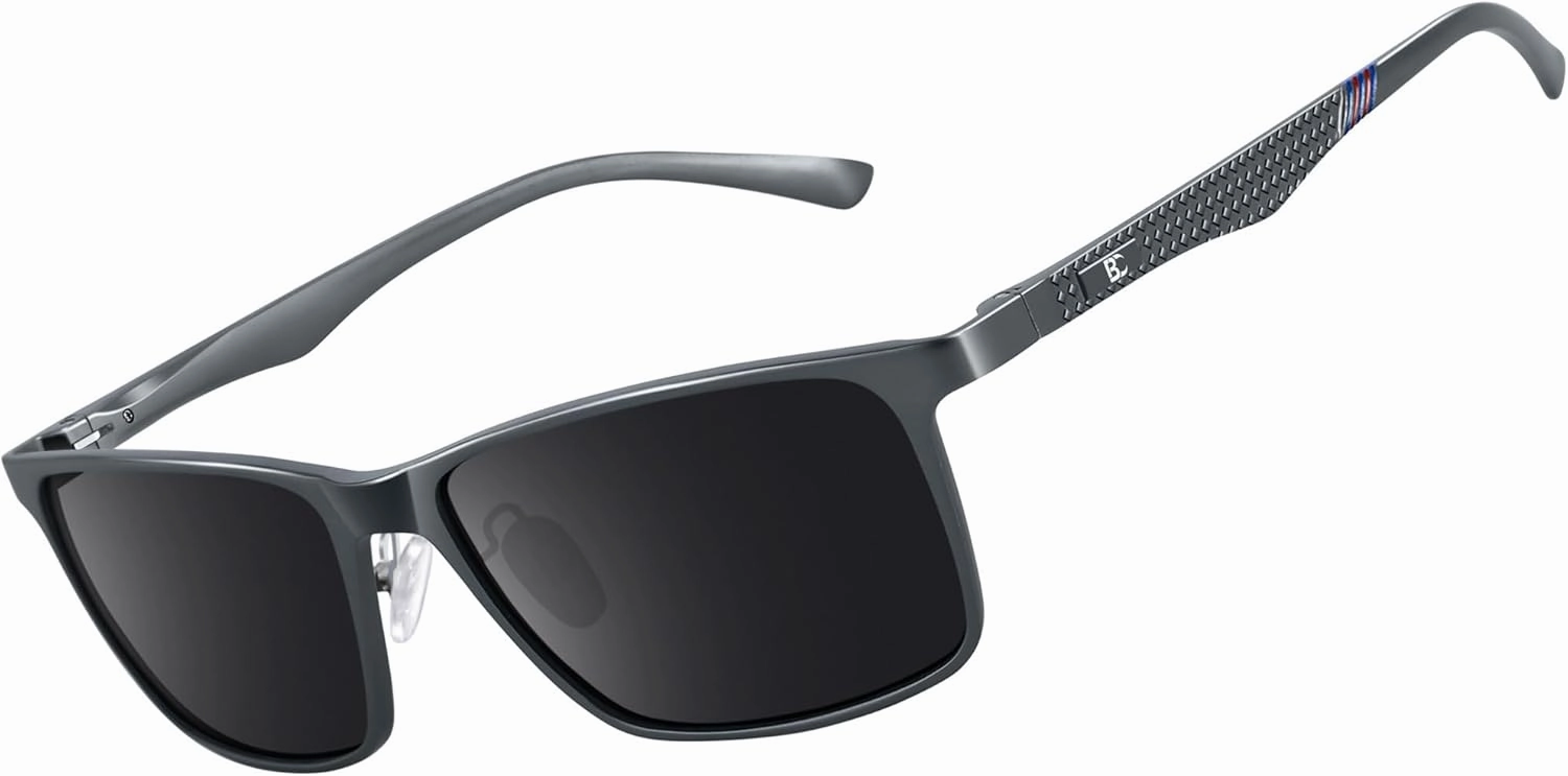 BIRCEN Mens Sunglasses Polarized UV Protection: Classic Shades for Men Driving Fishing with Al-Mg Metal Frame