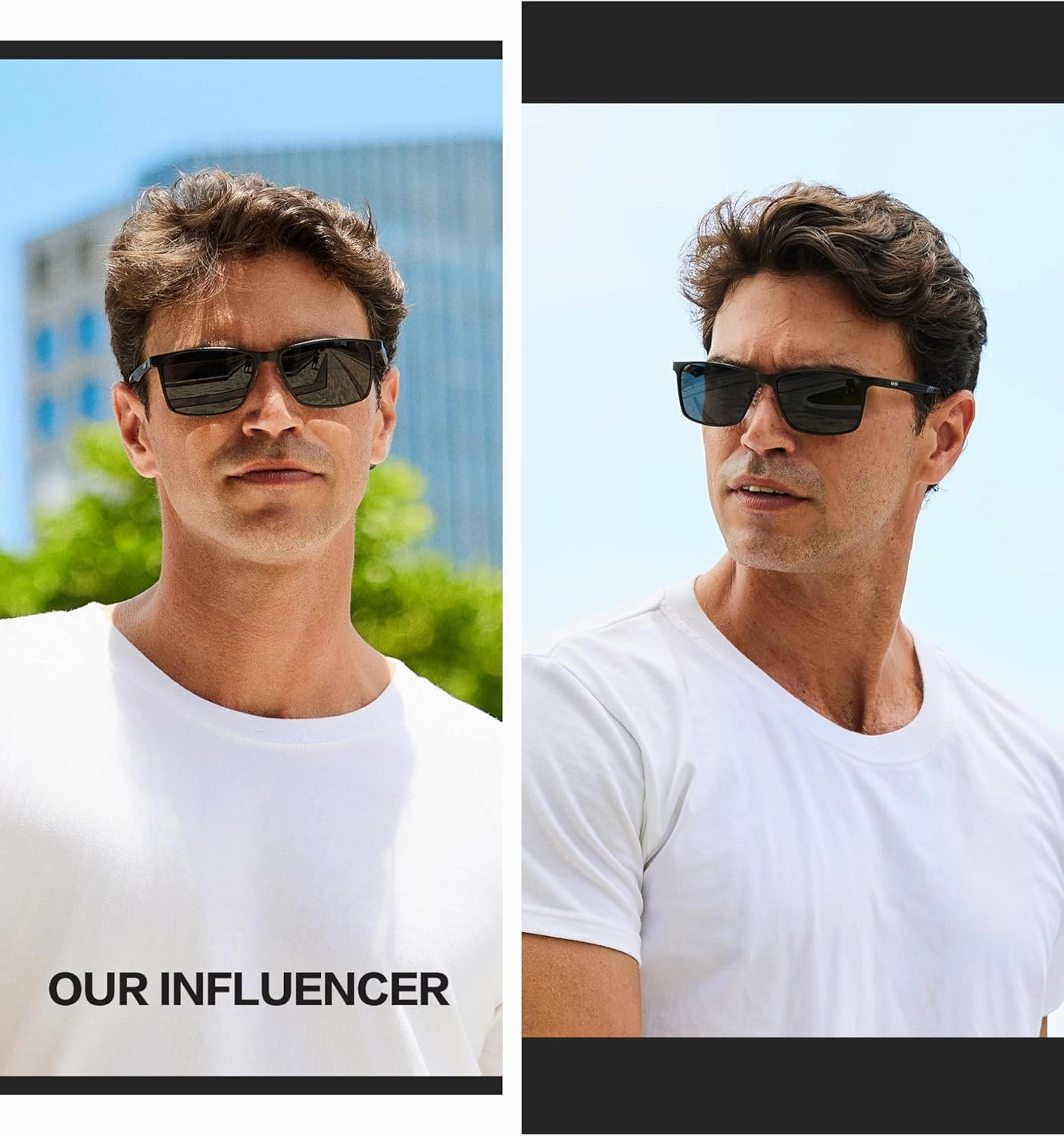 BIRCEN Mens Sunglasses Polarized UV Protection: Classic Shades for Men Driving Fishing with Al-Mg Metal Frame