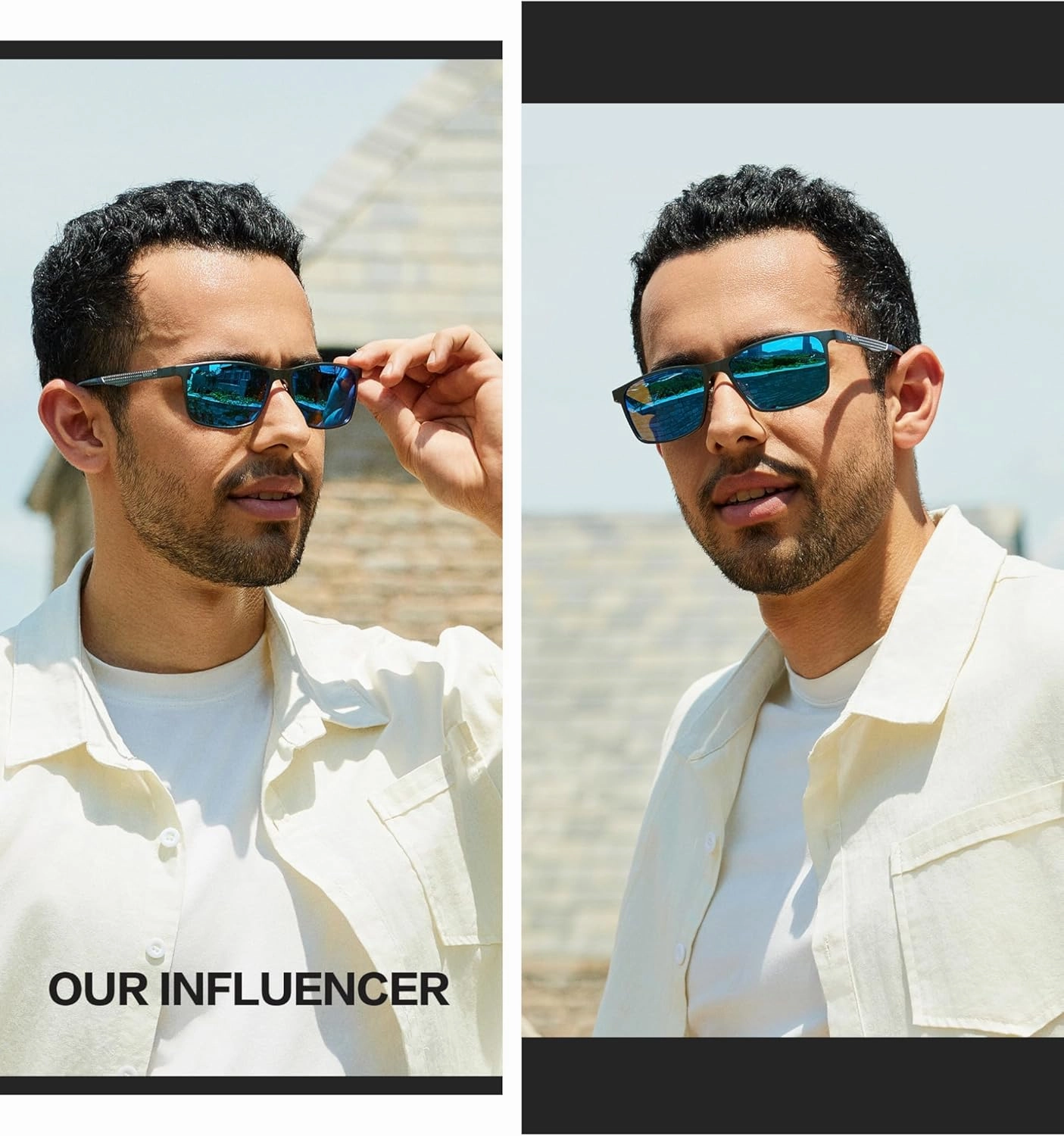 BIRCEN Mens Sunglasses Polarized UV Protection: Classic Shades for Men Driving Fishing with Al-Mg Metal Frame