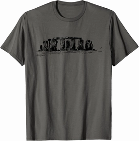 Black Line Drawing - Stonehenge T-Shirt