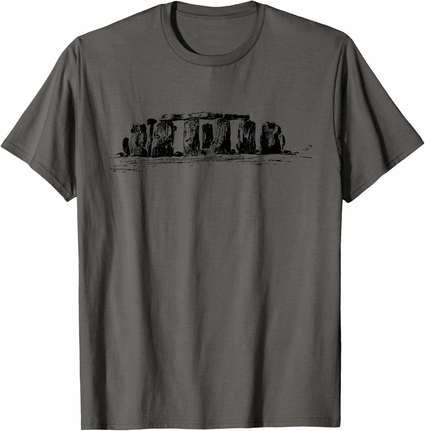 Black Line Drawing - Stonehenge T-Shirt