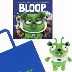 Bloop Gift Set Includes Hardcover by Tara Lazar (Author), Mike Boldt (Illustrator), Book Character Stuffed Animal Pug Dog Alien Toy, and Gift Book Bag (Discover Where You Belong)