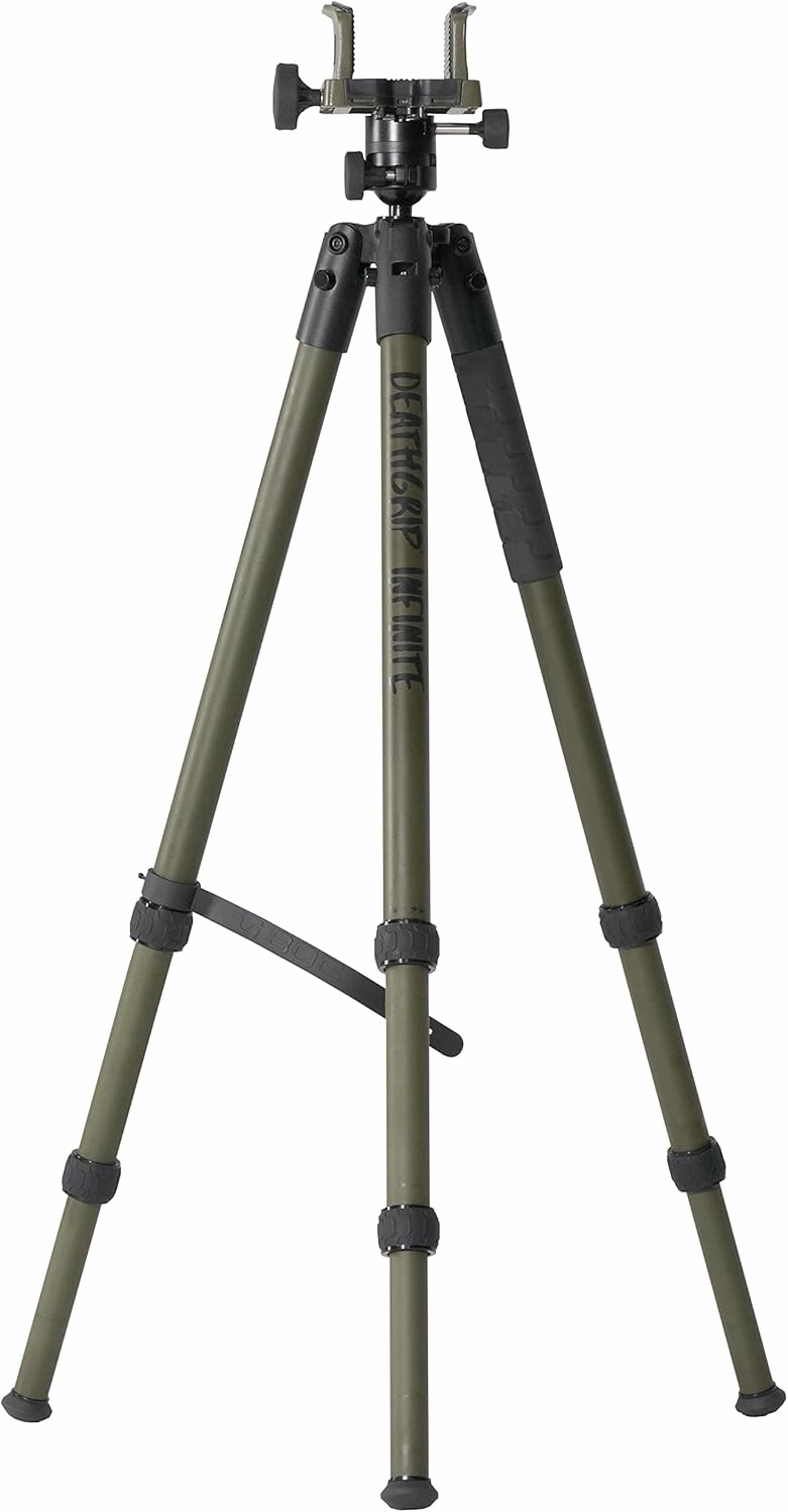 BOG DeathGrip Infinite Aluminum Tripod with Heavy Duty Construction, 360 Degree Ball Head, Quick-Release Arca-Swiss Mount System, and Optics Plate for Hunting, Shooting, Glassing, and Outdoors