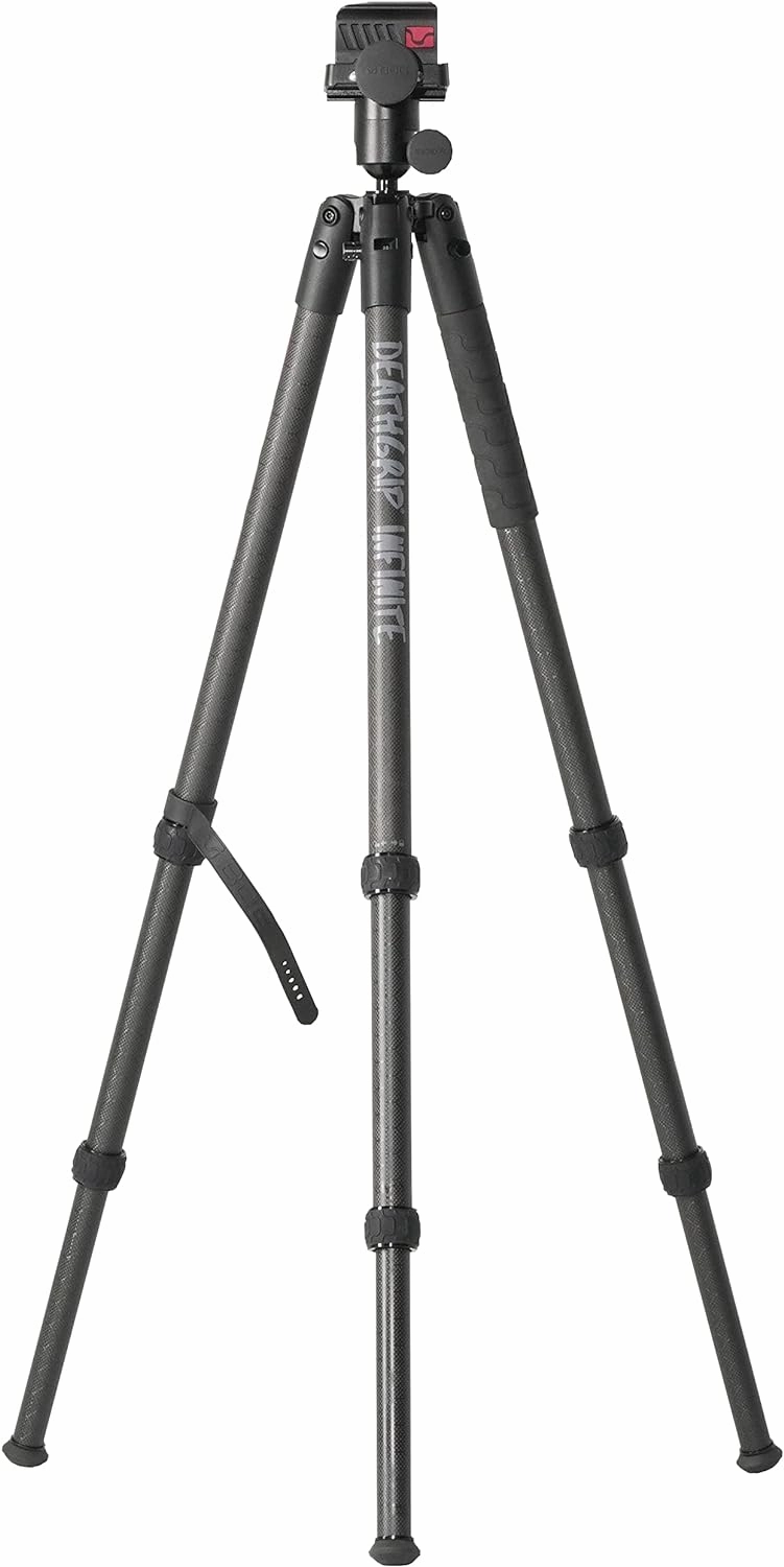 BOG DeathGrip Infinite Carbon Fiber Tripod with Heavy Duty Construction, 360 Degree Ball Head, Quick-Release Arca-Swiss Mount System, and Optics Plate for Hunting, Shooting, Glassing, and Outdoors