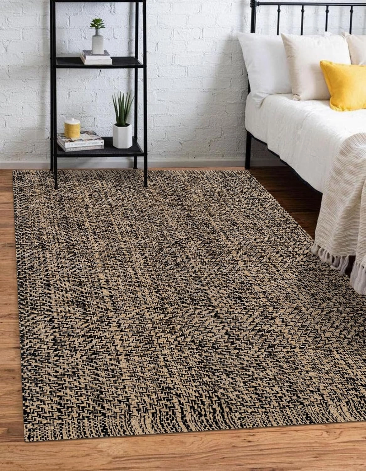Boho Area Rug,3'x 5'Tan Black Washable Reversible Kitchen Area Rug Farmhouse Entryway Rug Hallway Rug Throw Rug Floor Carpet for Foyer Bathroom Living Room