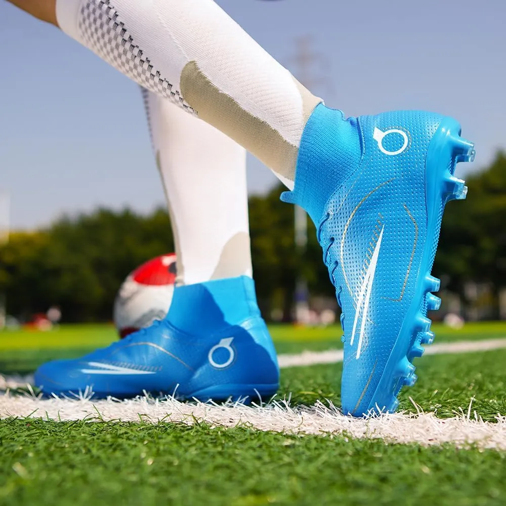breooes Boys Soccer Cleats Kids Footaball Cleats Outdoor Trainning Soccer Shoes Athletic Girls Football Shoes