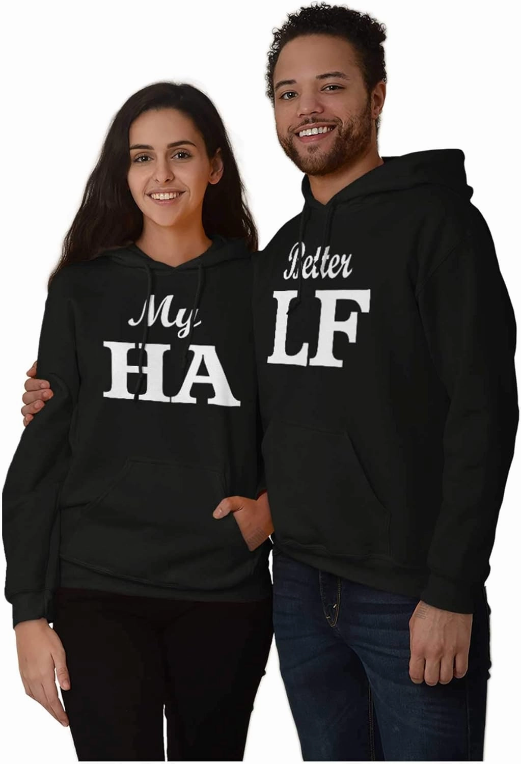 Brisco Brands My Better Half Cute Matching Couples Hoodie Sweatshirt Women Men