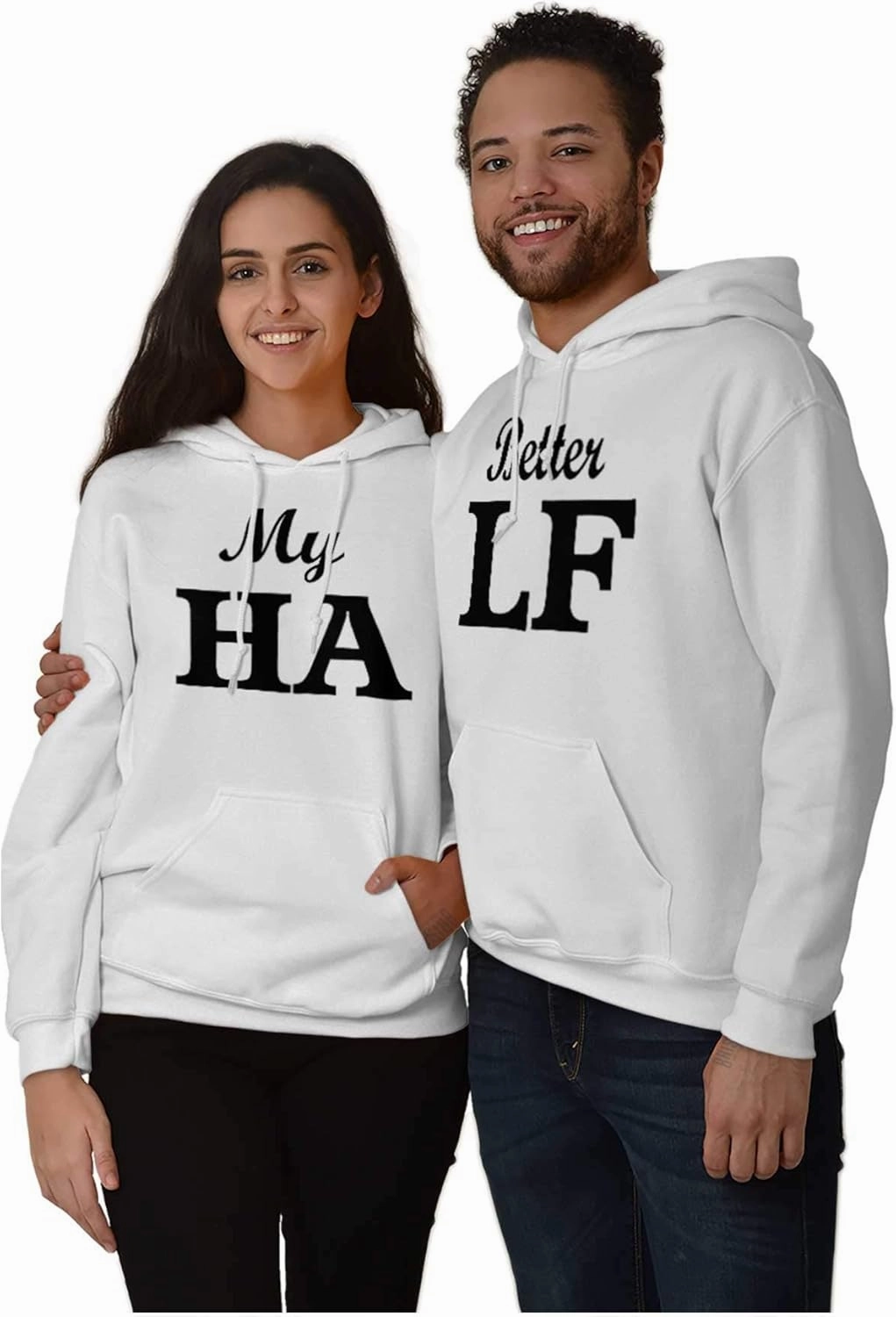 Brisco Brands My Better Half Cute Matching Couples Hoodie Sweatshirt Women Men