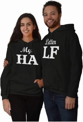 Brisco Brands My Better Half Cute Matching Couples Hoodie Sweatshirt Women Men