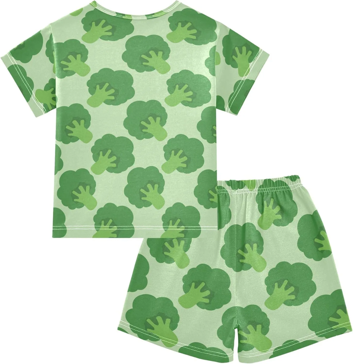 Broccoli Cabbage Vegetable Summer Short Pajamas Set 2 Piece Cotton Sleepwear