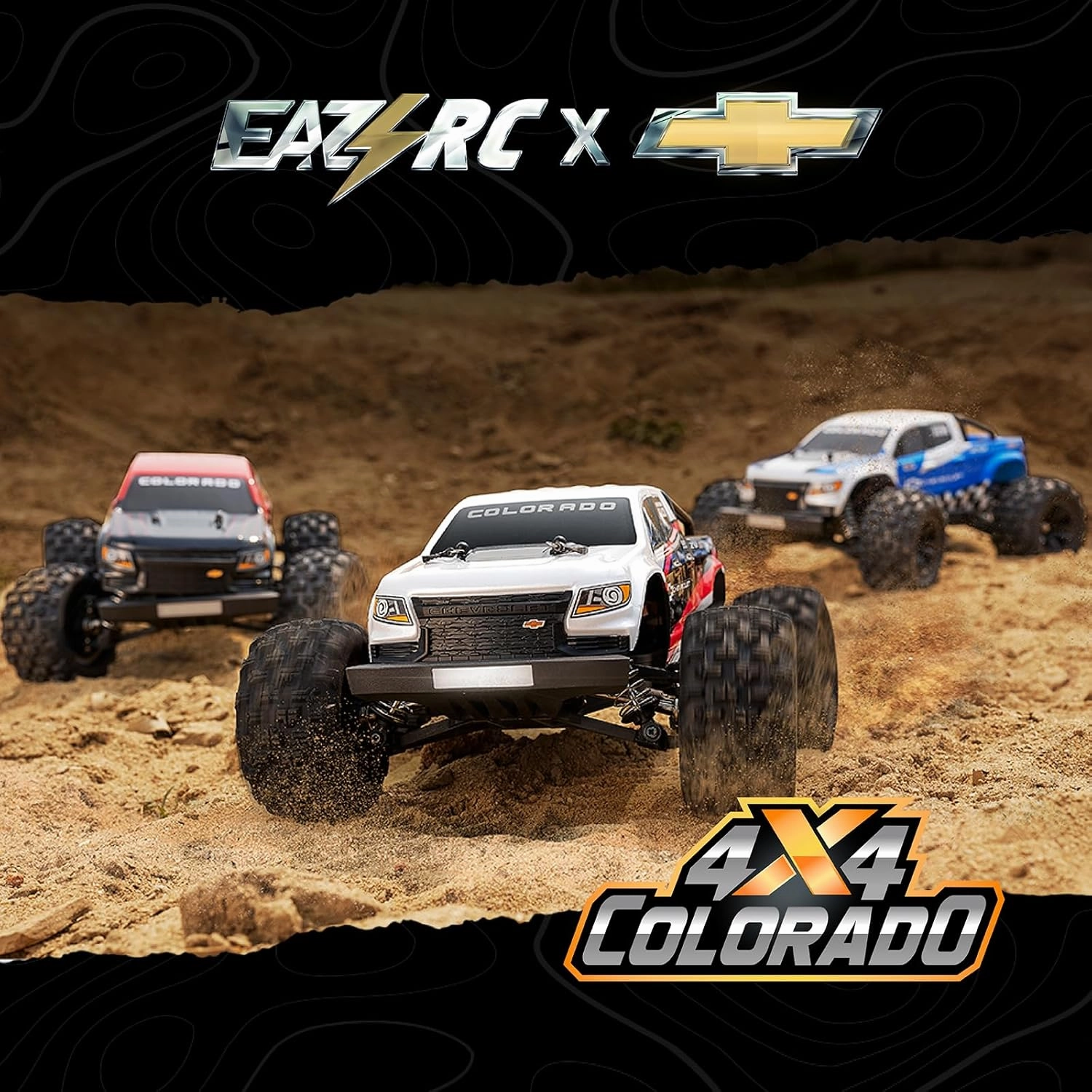 Brushless RC Truck, Super Fast RC Cars, 1/18 Chevrolet Colorado Hobby RC Trucks, 45km/h High Speed Remote Control Car (42mph with 3S) for Adults, Blue