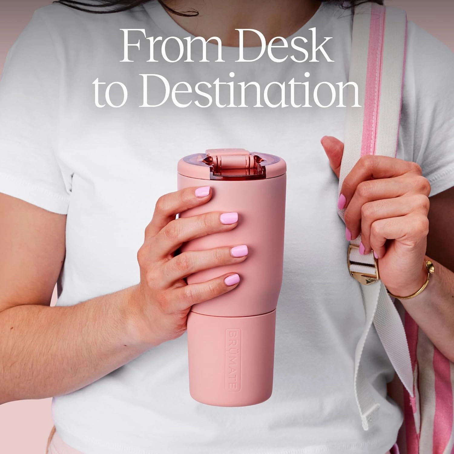 BrüMate Nav 25oz 100% Leak Proof Insulated Travel Tumbler with Magnetic BevLock™ Lid - Double Wall Cup-Holder Friendly Stainless Steel Mug (Capri Floral)