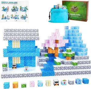 Building Blocks, 85 Pieces Build Mine Magnetic World Set Magnetic Tiles for Kids Toys for 3 4 5 6 7 8 Year Old Boys Girls Gift