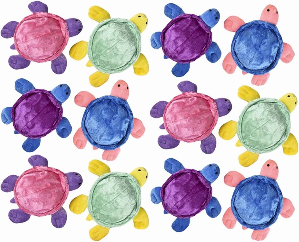 BULK - Set of 12 Small Plush Turtles - Mini Novelty Prize Reward Cute Party Favor Cheap Gift Stuffies Stuffed Animals (1 DOZEN)