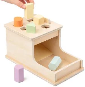 Busy edition Montessori Toys Object Permanence Box with 6 Wooden Blocks,Montessori Toys for Babies 6-12 Months,Wooden Baby Toys for 1 Year Old Infants Toddlers,Ball Drop Toy for 1 2 3 Year Old