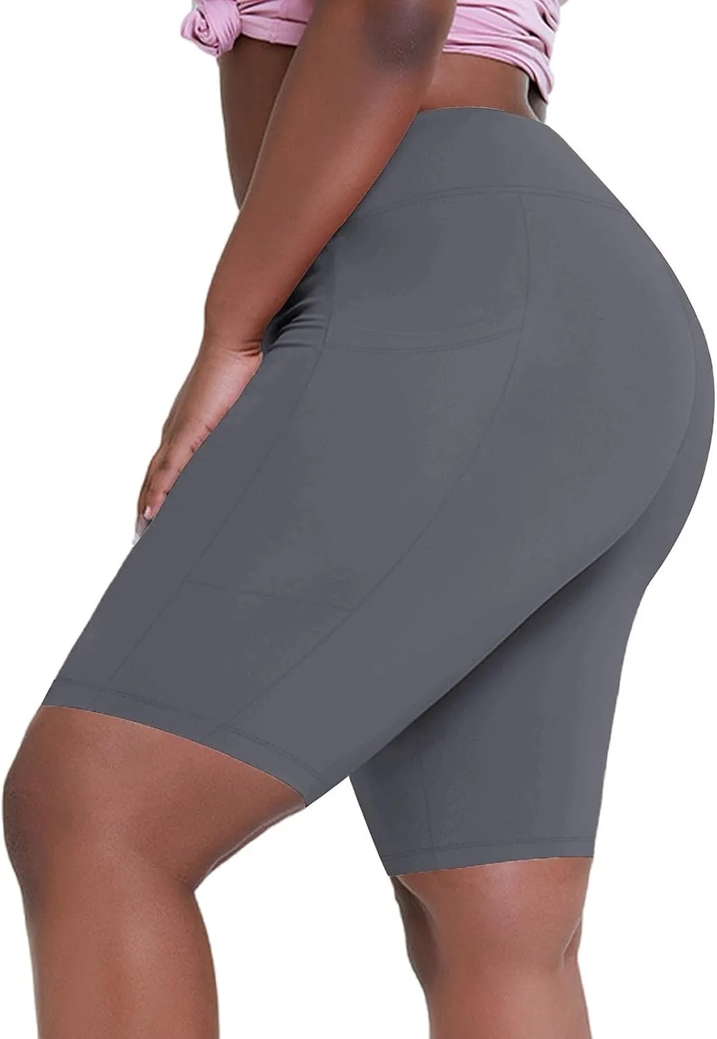 Buttery Soft Shorts Women Butt Lifting Shorts Pockets High Waisted Biker Anti Cellulite Up Workout Gym Shorts High