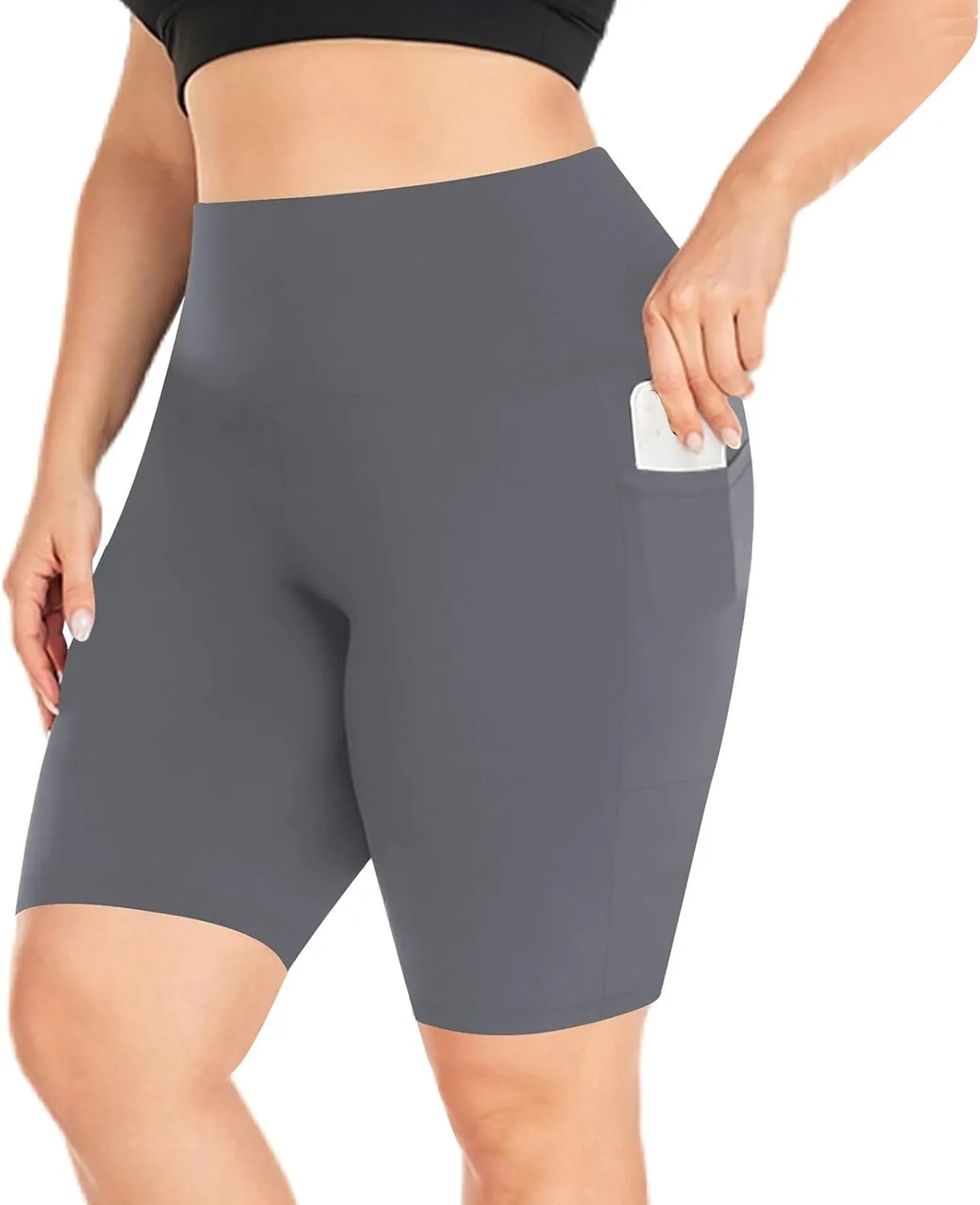 Buttery Soft Shorts Women Butt Lifting Shorts Pockets High Waisted Biker Anti Cellulite Up Workout Gym Shorts High