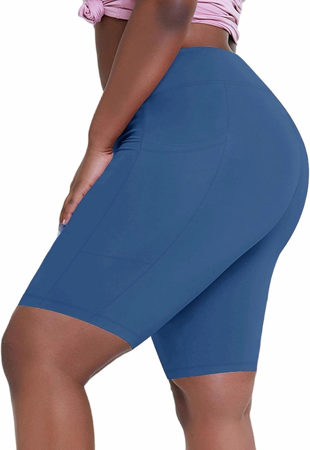 Buttery Soft Shorts Women Butt Lifting Shorts Pockets High Waisted Biker Anti Cellulite Up Workout Gym Shorts High