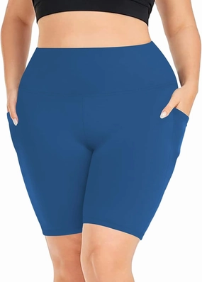 Buttery Soft Shorts Women Butt Lifting Shorts Pockets High Waisted Biker Anti Cellulite Up Workout Gym Shorts High