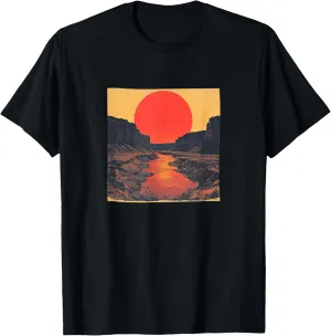 Canyon With River Vintage Landscape Graphic T-Shirt