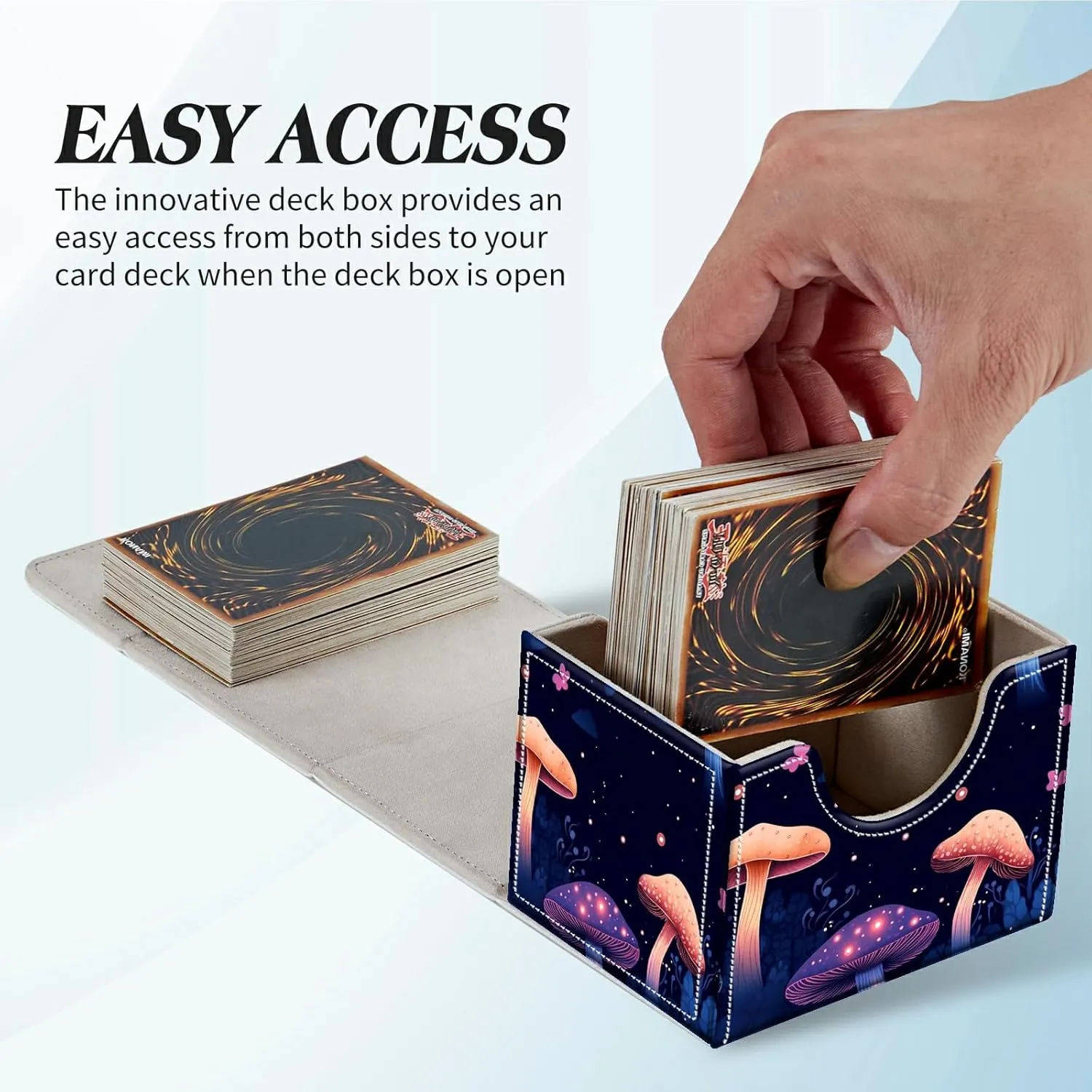 Card Deck Box for Trading Cards Commander Deck Box Card Storage Box with Strong Magnet Magic Premium Gathering Deck Box Cover for TCG CCG Magic Cards,Colorful Mushroom