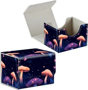 Card Deck Box for Trading Cards Commander Deck Box Card Storage Box with Strong Magnet Magic Premium Gathering Deck Box Cover for TCG CCG Magic Cards,Colorful Mushroom