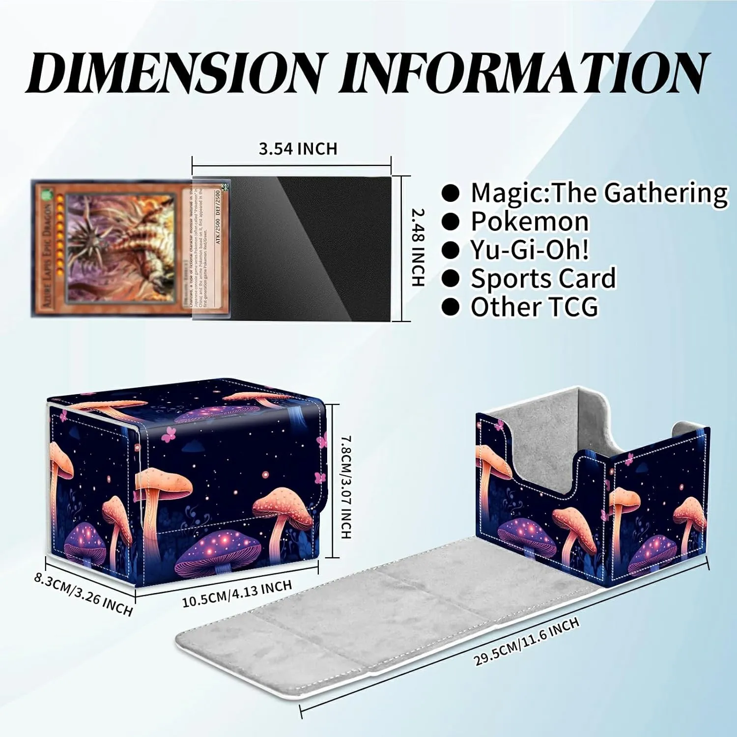 Card Deck Box for Trading Cards Commander Deck Box Card Storage Box with Strong Magnet Magic Premium Gathering Deck Box Cover for TCG CCG Magic Cards,Colorful Mushroom