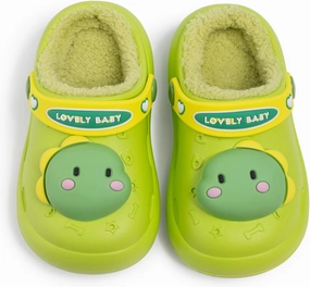 Casazoe Toddler Fur Lined Clogs Boys Girls Winter Warm Slip On Shoes Fleece Lining House Slippers Cartoon Lightweight Outdoor Indoor Home Shoes
