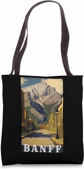 Cascade Mountain Seen From Banff Avenue Tote Bag