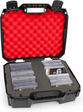 CASEMATIX Graded Card Storage Box Compatible With 60  BGS PSA Sports Cards, Impact Resistant Case Foam, Red Interior