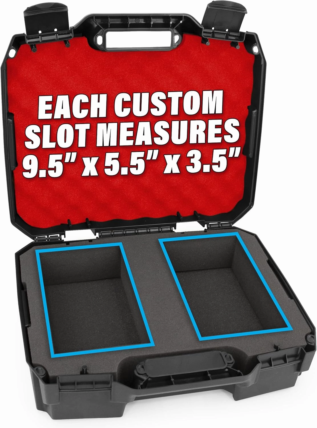 CASEMATIX Graded Card Storage Box Compatible With 60  BGS PSA Sports Cards, Impact Resistant Case Foam, Red Interior