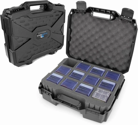 CASEMATIX Top Loader Card Storage Case for Trading Cards Fits 450 3/'' x 4/'' 35pt Toploaders or 100 One Touch Holders, Hard Shell Toploader Box with 12 Precut Dividers, TAC17-OTTL-CUSTOM