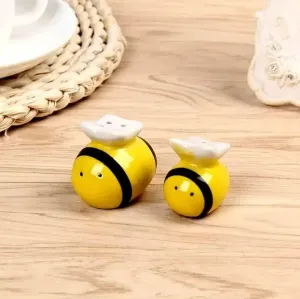 Ceramic Bee Salt and Pepper Shaker Set for Cute Kitchen Decor