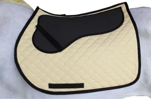 CHALLENGER Horse English Quilted All-Purpose Shock Absorbing Gel Saddle Pad Beige 72TS42BE