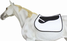 CHALLENGER Horse English Quilted All-Purpose Shock Absorbing Gel Saddle Pad White 72TS46WH