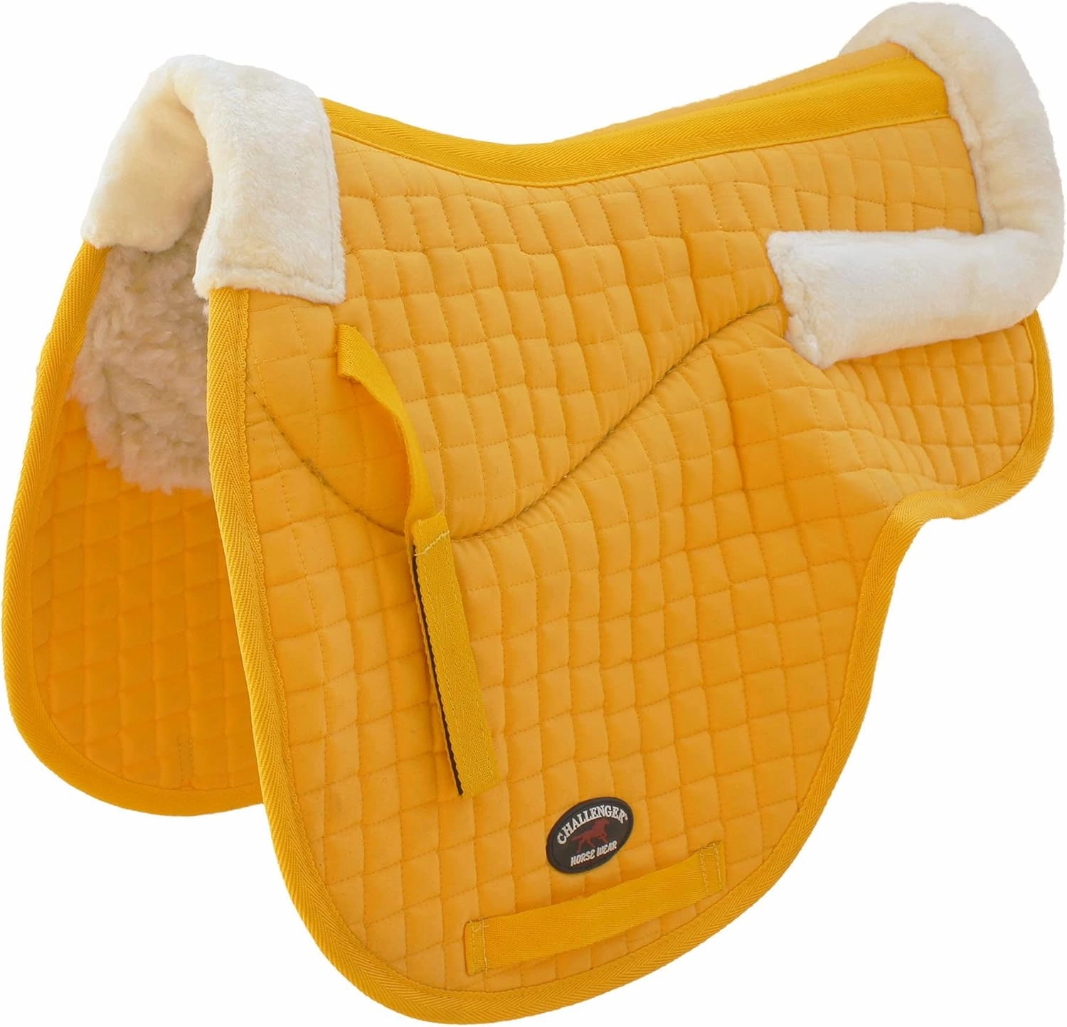 CHALLENGER Horse Saddle Pad Horse Contoured Fleece Lined Quilted English Saddle Pad Yellow 72120YL