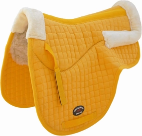 CHALLENGER Horse Saddle Pad Horse Contoured Fleece Lined Quilted English Saddle Pad Yellow 72120YL