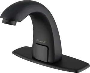 Charmingwater Touchless Bathroom Sink Faucet, Motion Automatic Sensor Faucet with Hole Cover Plate, Matte Black
