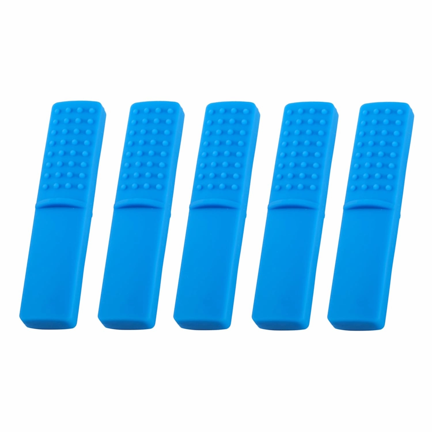 Chewy Oral Tubes Tough Bar for Kids with ADHD, Autism, Biting Needs,Sensory Chew Toy,Oral Motor Chewy Teether Made from Food Grade Silicone Safety for People with Aggressive Biting Habits (5 pcs blue)