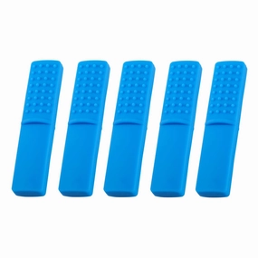 Chewy Oral Tubes Tough Bar for Kids with ADHD, Autism, Biting Needs,Sensory Chew Toy,Oral Motor Chewy Teether Made from Food Grade Silicone Safety for People with Aggressive Biting Habits (5 pcs blue)