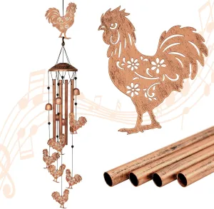 Chicken Wind Chimes for Outside,Metal Windchimes,Chicken Gifts for Women/Men,Wind Chime Garden Decor Outdoor,Memorial/Housewarming/Birthday/Festival Gifts,Front Yard Decor
