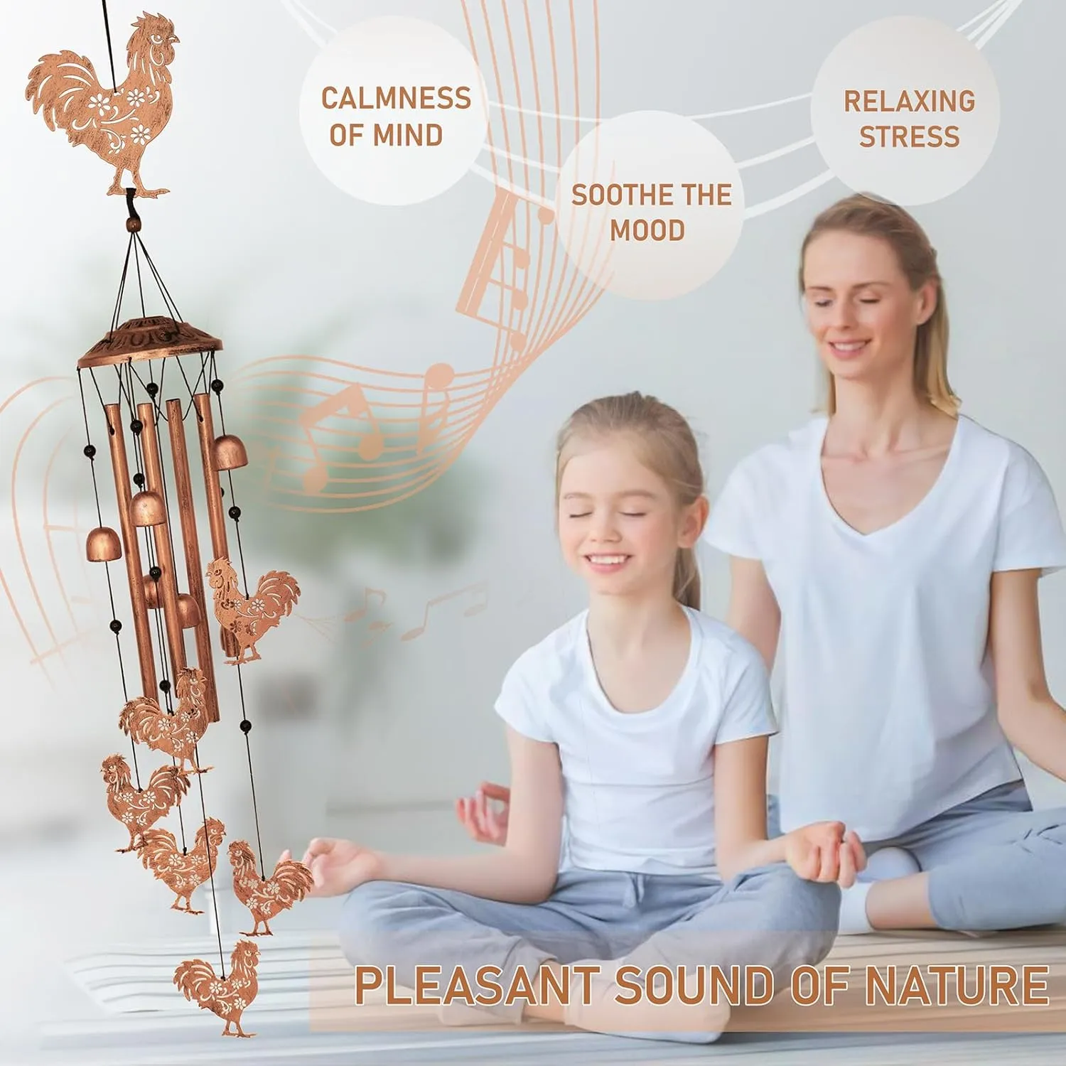 Chicken Wind Chimes for Outside,Metal Windchimes,Chicken Gifts for Women/Men,Wind Chime Garden Decor Outdoor,Memorial/Housewarming/Birthday/Festival Gifts,Front Yard Decor