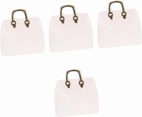 Ciieeo 4pcs Cute Handbag Ornament Crystal Rocks Statue Handbag Decor Living Room Photo Prop
