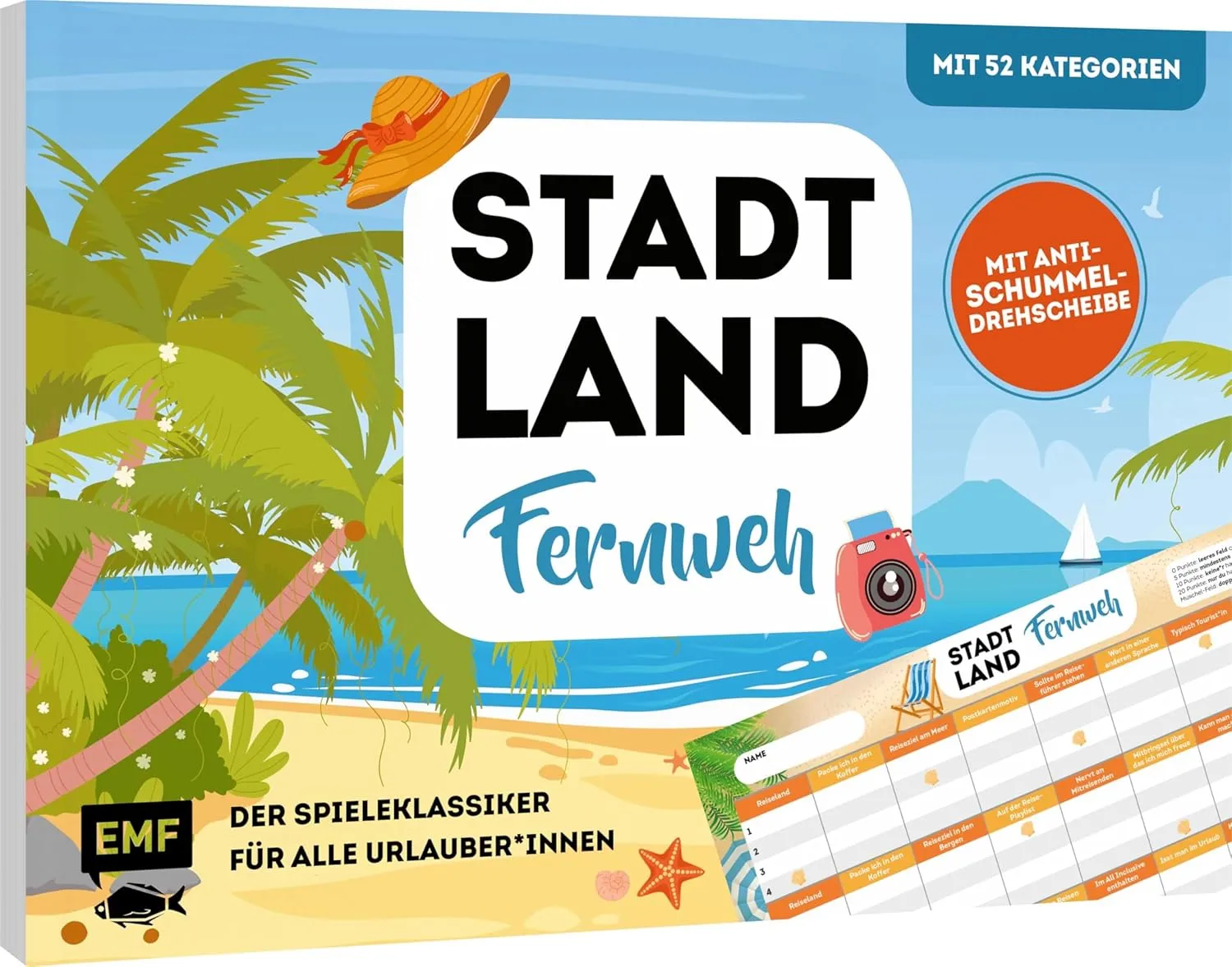 City, Country, Wanderlust - The Classic Game for All Holidaymakers. The Ultimate City, Country, River Game Pad with 52 Categories and Anti-Cheat Turntable