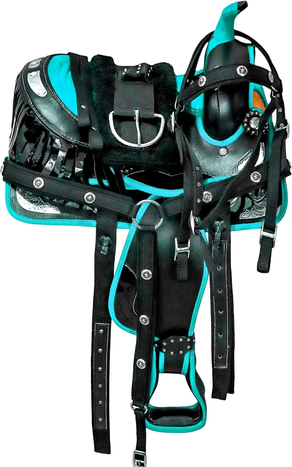 Classic Quality Handmade Western Synthetic Lightweight Comfort Barrel Racing Trail Tack Equestrian Horse Saddle All Accessories Included Size 10-18